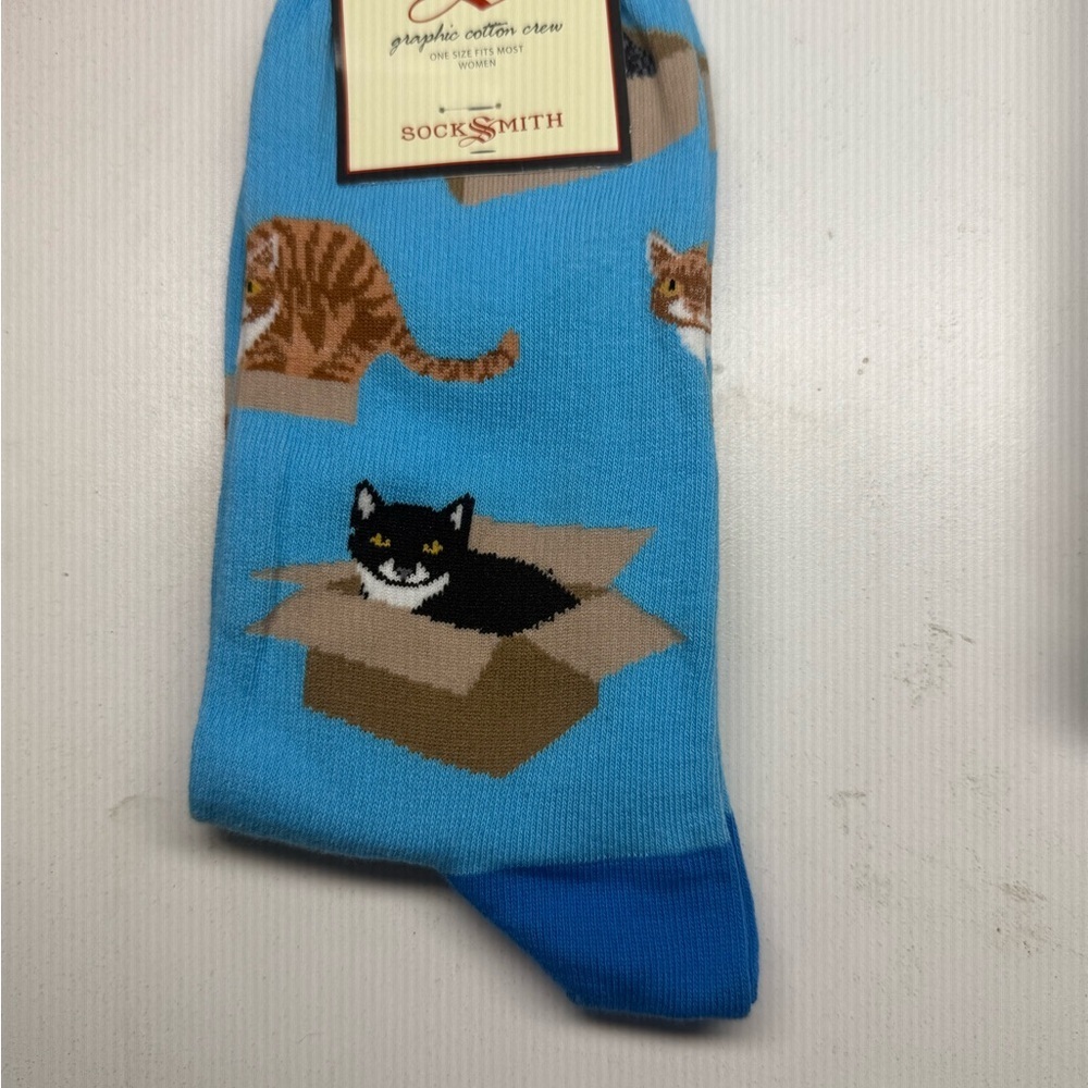 Socksmith Blue Cat Socks NWT Ladies